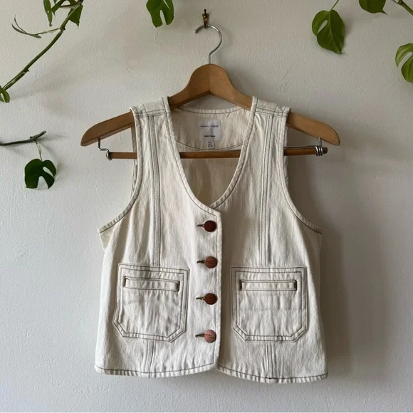 seventy + mochi Bea Vest in Ecru Size 4 - Picture 2 of 7